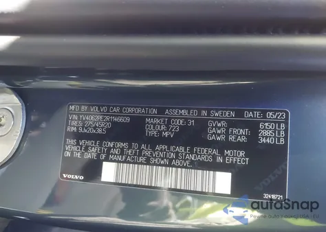 2024 Volvo Xc90 B6 Plus Bright Theme 7-Seater z USA, uszkodzony, nr VIN YV4062PE2R1146609